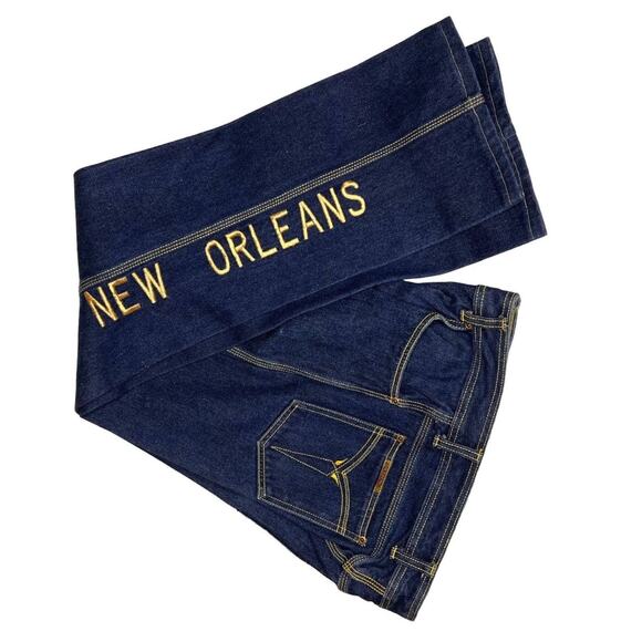 Vintage 80s New Orleans Jeans Vigoroso Denim Straight Leg High Waist Size 12/14 - Picture 1 of 13